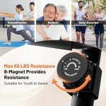 Goimu Recumbent Exercise Bike, Stationary Bikes for Home Magnetic Recumbent Bike with Adjust Seat for Adults Seniors, 300LB Capacity & 8-level Resistance, LCD Monitor and Heart Rate Handle (Orange)