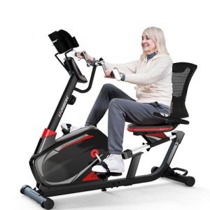 HARISON Pro Recumbent Exercise Bike with Arm Exerciser & Easy Set up, 400 lbs capacity Recumbent Stationary Bike for Adults and Seniors, Recumbent Bike with 2-in-1 LCD Monitor & Smart Bluetooth App & Heart Rate monitor