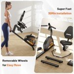Goimu Recumbent Exercise Bike, Stationary Bikes for Home Magnetic Recumbent Bike with Adjust Seat for Adults Seniors, 300LB Capacity & 8-level Resistance, LCD Monitor and Heart Rate Handle (Orange)