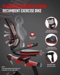 HARISON Pro Recumbent Exercise Bike with Arm Exerciser & Easy Set up, 400 lbs capacity Recumbent Stationary Bike for Adults and Seniors, Recumbent Bike with 2-in-1 LCD Monitor & Smart Bluetooth App & Heart Rate monitor
