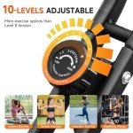Exercise Bike, 5-in-1 Foldable Stationary Bike Upgraded 16-level Magnetic Resistance 10DB Near-silent Bike Upright Indoor Cycling Bike with 350LB Capacity, Comfortable Seat Backrest