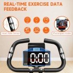 Exercise Bike, 5-in-1 Foldable Stationary Bike Upgraded 16-level Magnetic Resistance 10DB Near-silent Bike Upright Indoor Cycling Bike with 350LB Capacity, Comfortable Seat Backrest