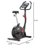 Reebok GB40s Stationary Bike: Bluetooth Compatible Indoor Cycling Bike, 32 Resistance Levels, 12 Workouts, Adjustable Saddle, Upright Exercise Bike.