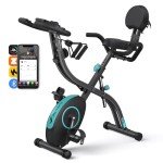 MERACH Folding Exercise Bike for Home - 4 in 1 Magnetic Stationary Bike with16-Level Resistance, Exclusive APP, 300LB Capacity and Large Comfortable Seat Cushion