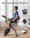 MERACH Folding Exercise Bike for Home - 4 in 1 Magnetic Stationary Bike with16-Level Resistance, Exclusive APP, 300LB Capacity and Large Comfortable Seat Cushion