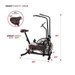 Sunny Health & Fitness Zephyr Air Bike, Fan Exercise Bike with Unlimited Resistance and Device Mount - SF-B2715, Black