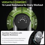 LINBOLUSA Indoor Exercise Bike for Seniors, 5 IN 1 Foldable Stationary Bike with 16-Level Magnetic Resistance and Tri-Position Ride, 300LBS Capacity, 5.5 LBS Flywheel, for Home Workout 817 Black