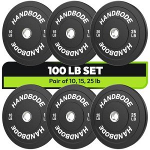 Bumper Plates Set - 100 lb for Weightlifting