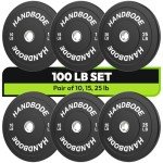 Bumper Plates Set - 100 lb for Weightlifting