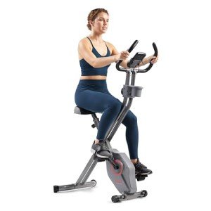 Sunny Health & Fitness Foldable Magnetic Exercise X-Bike Pro, 300 LB Capacity, Low-Impact, 14-Level Resistance, Ergonomic Support, SunnyFit® App Enhanced Bluetooth Connectivity - SF-B223011