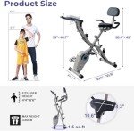 Exercise Bike for Home Workout Stationary Bike | 330LB Capacity, 16-Level Magnetic Resistance, Seat Backrest Adjustments (Gray)