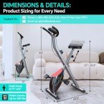 LINBOLUSA Portable Exercise Bike, Stationary Bikes for Home, Indoor Foldable Bike with 16-Level Magnetic Resistance, 300LBS Capacity, 3.5 LBS Flywheel, Designed for Home Workout 810 Black