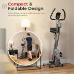 Sunny Health & Fitness Foldable Magnetic Exercise X-Bike Pro, 300 LB Capacity, Low-Impact, 14-Level Resistance, Ergonomic Support, SunnyFit® App Enhanced Bluetooth Connectivity - SF-B223011