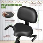 Caromix Folding Exercise Bike, Magnetic Fitness Stationary Bike with 16-Level Adjustable Resistance and Soft Chshion, Upright Indoor Cycling Bike for Home Workout