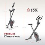 Sunny Health & Fitness Foldable Magnetic Exercise X-Bike Pro, 300 LB Capacity, Low-Impact, 14-Level Resistance, Ergonomic Support, SunnyFit® App Enhanced Bluetooth Connectivity - SF-B223011