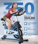 Pooboo Magnetic Exercise Bike Stationary, Indoor Cycling Bike with Built-In Bluetooth Sensor Compatible with Exercise bike apps& Ipad Mount, Comfortable seat and Slant Board, Silent Belt Drive, 350LBS