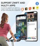 Pooboo Magnetic Exercise Bike Stationary, Indoor Cycling Bike with Built-In Bluetooth Sensor Compatible with Exercise bike apps& Ipad Mount, Comfortable seat and Slant Board, Silent Belt Drive, 350LBS