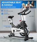 Pooboo Magnetic Exercise Bike Stationary, Indoor Cycling Bike with Built-In Bluetooth Sensor Compatible with Exercise bike apps& Ipad Mount, Comfortable seat and Slant Board, Silent Belt Drive, 350LBS