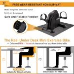 GOREDI Under Desk Bike Pedal Exerciser, Portable Mini Exercise Bike with LCD Display for Home/Office, Desk Cycle for Leg/Arm with Handle, Leg Exerciser While Sitting for Seniors