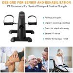GOREDI Under Desk Bike Pedal Exerciser, Portable Mini Exercise Bike with LCD Display for Home/Office, Desk Cycle for Leg/Arm with Handle, Leg Exerciser While Sitting for Seniors