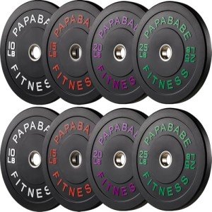 Papababe Olympic Bumper Plates Set - 140 lbs