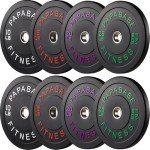 Papababe Olympic Bumper Plates Set - 140 lbs