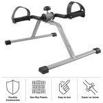 Under Desk Bike Pedal Exerciser with Calorie Tracker and Adjustable Resistance - Mini Foldable Indoor Home Gym Exercise Equipment by Wakeman