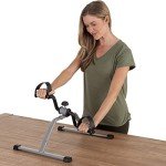 Under Desk Bike Pedal Exerciser with Calorie Tracker and Adjustable Resistance - Mini Foldable Indoor Home Gym Exercise Equipment by Wakeman