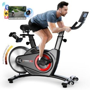 HARISON Semi Commercial Exercise Bike - Stationary Bike for Home Gym - Silent Magnetic Indoor Cycling Bike with Tablet Mount & Comfortable Seat Cushion, 380LBS/400LBS Weight Capacity Workout Bike