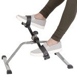 Under Desk Bike Pedal Exerciser with Calorie Tracker and Adjustable Resistance - Mini Foldable Indoor Home Gym Exercise Equipment by Wakeman