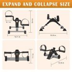 TABEKE Under Desk Bike Pedal Exerciser, Fully Assembled Mini Exercise Bike for Leg and Arm Workouts, Foldable Desk Bike Peddler Machine for Seniors with Clear LCD Display & Adjustable Resistance