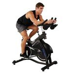 Sunny Health & Fitness ASUNA 7150 Minotaur Exercise Bike Magnetic Belt Drive Commercial Indoor Cycling Bike with 330 LB Max Weight, SPD Style/Cage Pedals and Aluminum Frame, Black