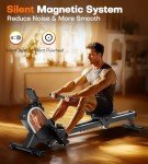 Rowing Machine, MOSUNY Magnetic Rowing Machines for Home 350 LB Weight Capacity, 16 Levels Resistance Row Machine with Dual Slide Rail, Bluetooth, App Compatible