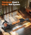 Rowing Machine, MOSUNY Magnetic Rowing Machines for Home 350 LB Weight Capacity, 16 Levels Resistance Row Machine with Dual Slide Rail, Bluetooth, App Compatible