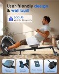 WELLFIT Rowing Machine, Magnetic Rowing Machine for Home, Low-Impact, Compact Upright Storage Rower for Small Space, Portable 34LBS Easy to Move, 300lbs Weight Capacity, Works with Kinomap, Black
