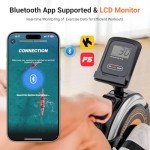 Dripex Rowing Machines for Home Use, Rowing Machine Max 350 LBS, Magnetic Rower with 16 Levels of Workout Resistance, Dual Slide Rail, Bluetooth App Supported, LCD Monitor,Row Machine for Gym Exercise