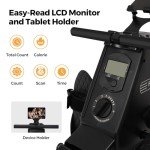 Panana Rower Machines for Home, Foldable Rowing Magnetic, Compact Fitness Equipment with Quiet Resistance 8 Levels, 300 lbs Weight Capacity, Phone Holder and Comfortable Seat Cushion