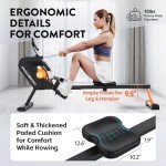 pooboo Rowing Machine, Max 350 LBS Magnetic Rower with LCD Monitor, Tablet Holder, Upgraded Rowing Machines for Home use
