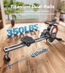 Merach Rowing Machine, Magnetic Rower Machine for Home, 16 Levels of Quiet Resistance, Dual Slide Rail with Max 350lb Weight Capacity, App Compatible with LCD Monitor, Q1S
