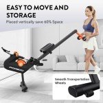 pooboo Rowing Machine, Max 350 LBS Magnetic Rower with LCD Monitor, Tablet Holder, Upgraded Rowing Machines for Home use