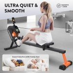 pooboo Rowing Machine, Max 350 LBS Magnetic Rower with LCD Monitor, Tablet Holder, Upgraded Rowing Machines for Home use