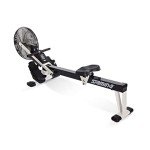 Stamina Air Rower - Rower Machine with Smart Workout App - Rowing Machine with Air Resistance for Home Gym Fitness - Up to 250 lbs Weight Capacity - Black/White
