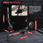 PASYOU Air Magnetic Rowing Machine for Home 10-Level Resistance 350lb Load Rower Machine Foldable Commercial Row Machines with 47in Rail and Bluetooth Backlit Monitor, Adjustable Device Holder PR70