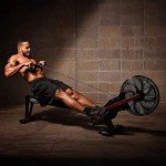 Stamina X Air Rower - Rower Machine with Smart Workout App - Rowing Machine with Air Resistance for Home Gym Fitness - Up to 250 lbs Weight Capacity - Black/Red