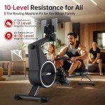 BOTORRO Air Magnetic Rowing Machines for Home BW5 Commercial Rower Machine Max Load 350LB 10-Level Resistance Easy Assembly Bluetooth LED Monitor Adjustable Tablet Stand Fit for Whole Family