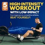 Indoor Rowing Machine for Home Use – Foldable, Compact, and Magnetic Rower with Screen for Cardio and Fitness Workouts Black
