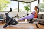 Aviron StrongGo Rowing Machine -Compatible with iPad—Dual Air & Magnetic Resistance Up to 100 lbs | Game-Based Workouts, Compact Storage Design