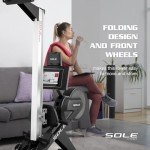 Sole Fitness SR550 Rower, Foldable Rowing Machines for Home Use, Bluetooth, Touch Screen, Heart Monitoring, Air & Magnetic Resistance Row Machine, Rowers for at Home Exercise