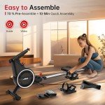 BOTORRO Air Magnetic Rowing Machines for Home BW5 Commercial Rower Machine Max Load 350LB 10-Level Resistance Easy Assembly Bluetooth LED Monitor Adjustable Tablet Stand Fit for Whole Family