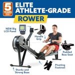 Indoor Rowing Machine for Home Use – Foldable, Compact, and Magnetic Rower with Screen for Cardio and Fitness Workouts Black